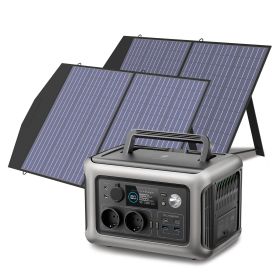 ALLPOWERS R600 Portable Powerstation with Solarpanel (Optional), 299Wh 600W LiFePO4 Battery for Home Backup Outdoors Camping RV (Socket Standard: us, Color: R600 with 2X100W)